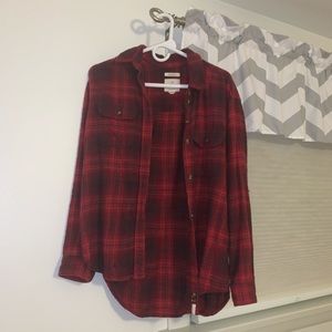 AEO Oversized Fit “Destroyed” Flannel